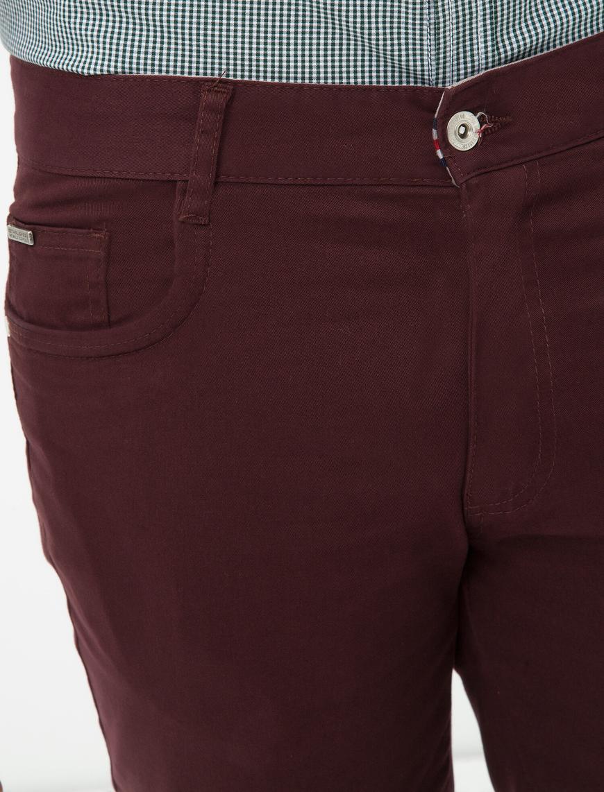   Basic Chino Pantolon Düğmeli Cep Detaylı Dar Kesim