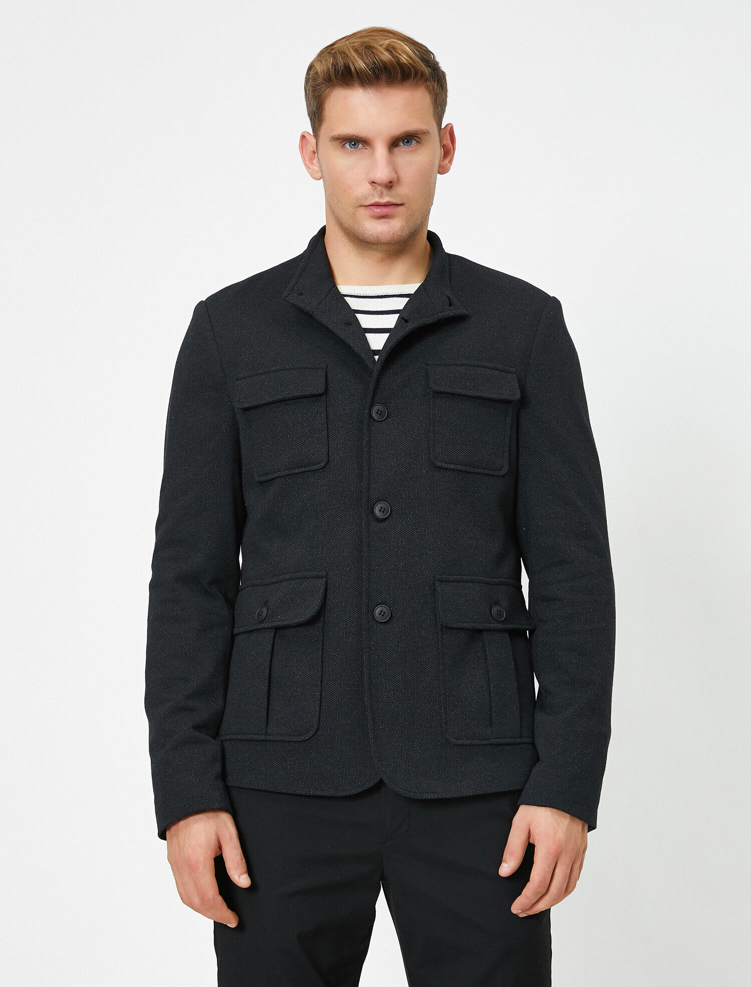   Cep Detaylı Düğmeli Blazer Ceket