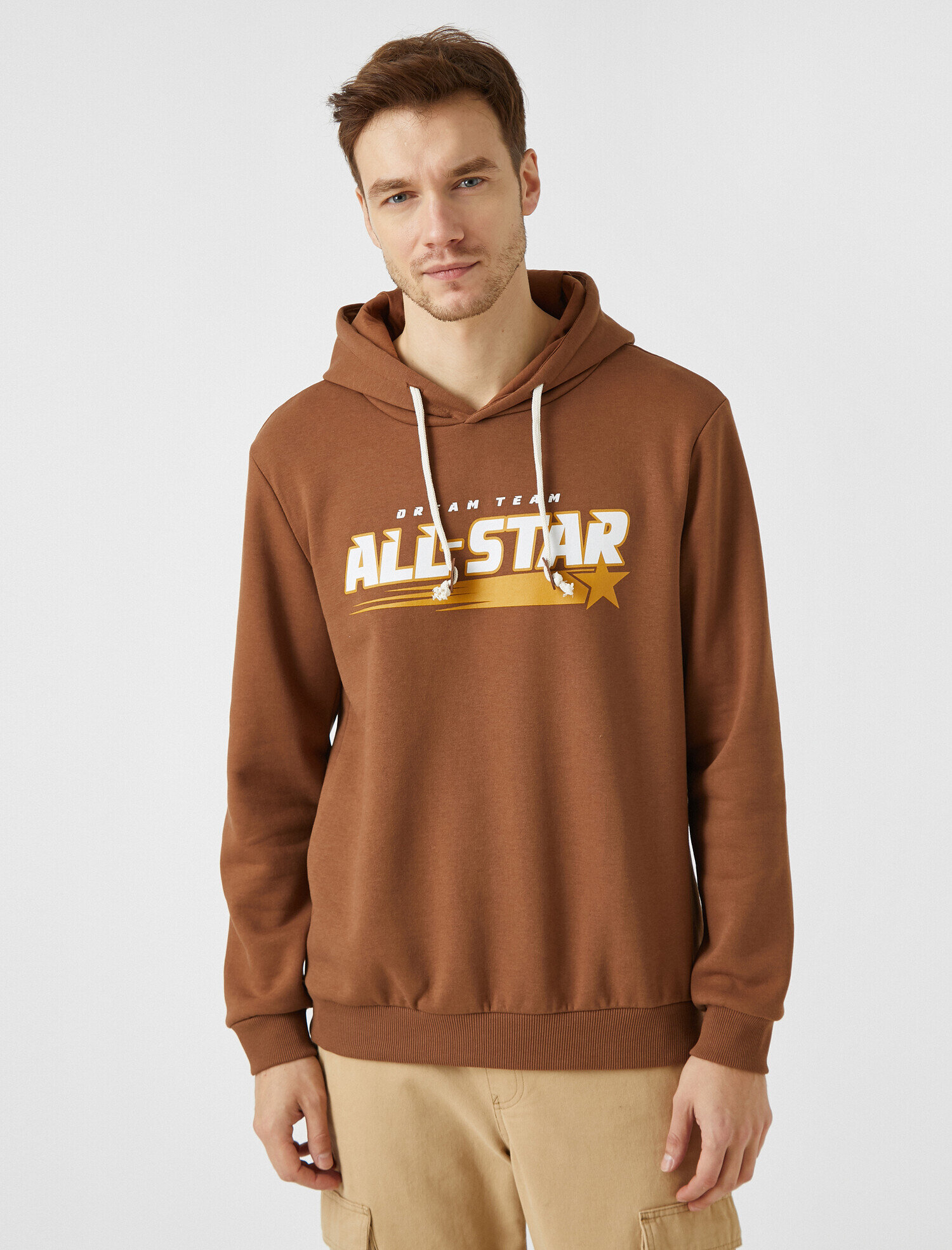 All Star Baskılı Kapüşonlu Uzun Kollu Sweatshirt