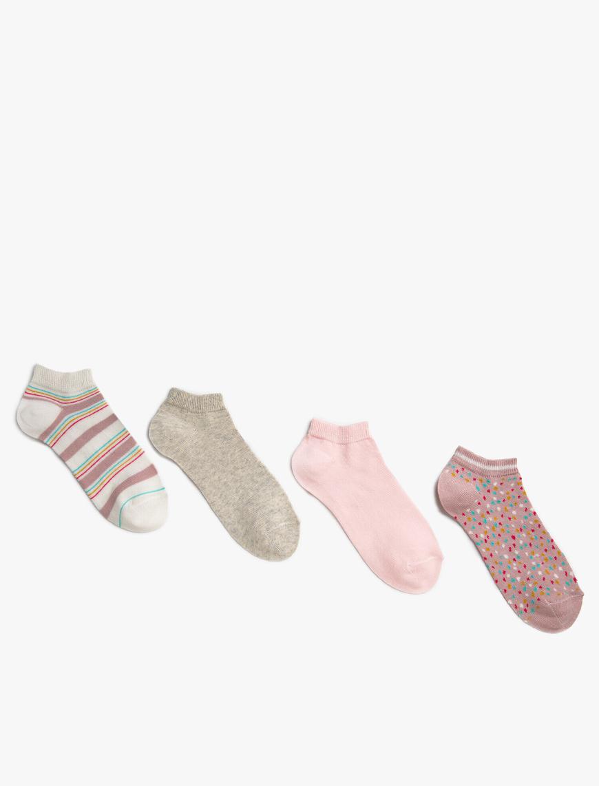  Kadın Çoklu Pamuklu Desenli Çorap Seti