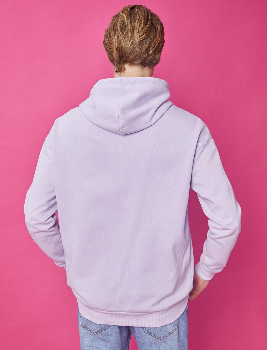   Tom & Jerry Lisanslı Baskılı Kapüşonlu Pamuklu Sweatshirt