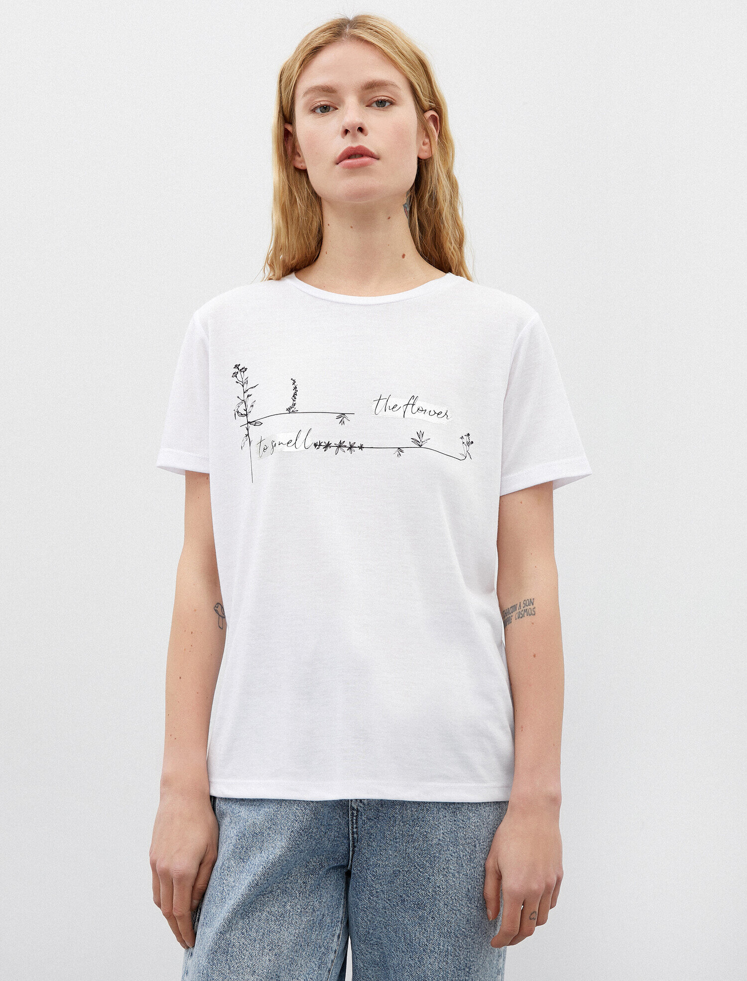   Baskılı Tişört Bisiklet Yaka