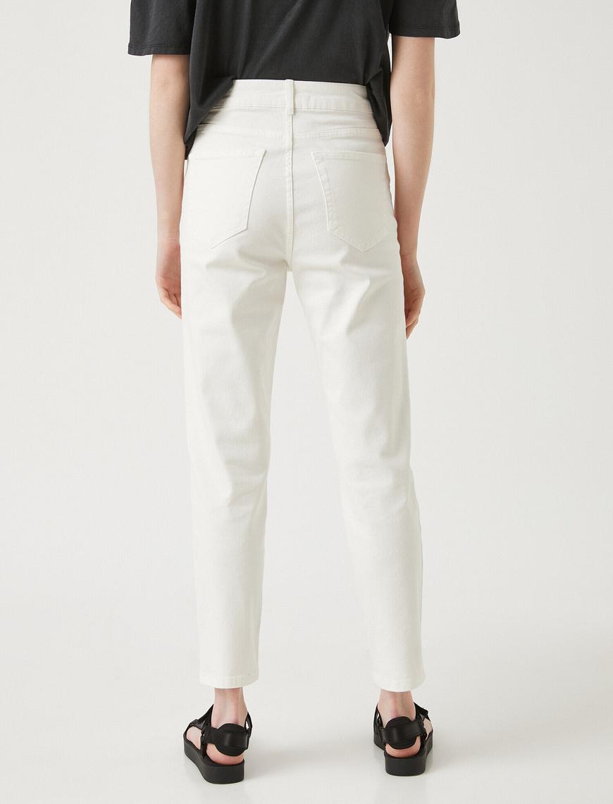   Mom Slim Jean - Yüksek Bel Hafif Dar Kesim Dar Paça Pantolon