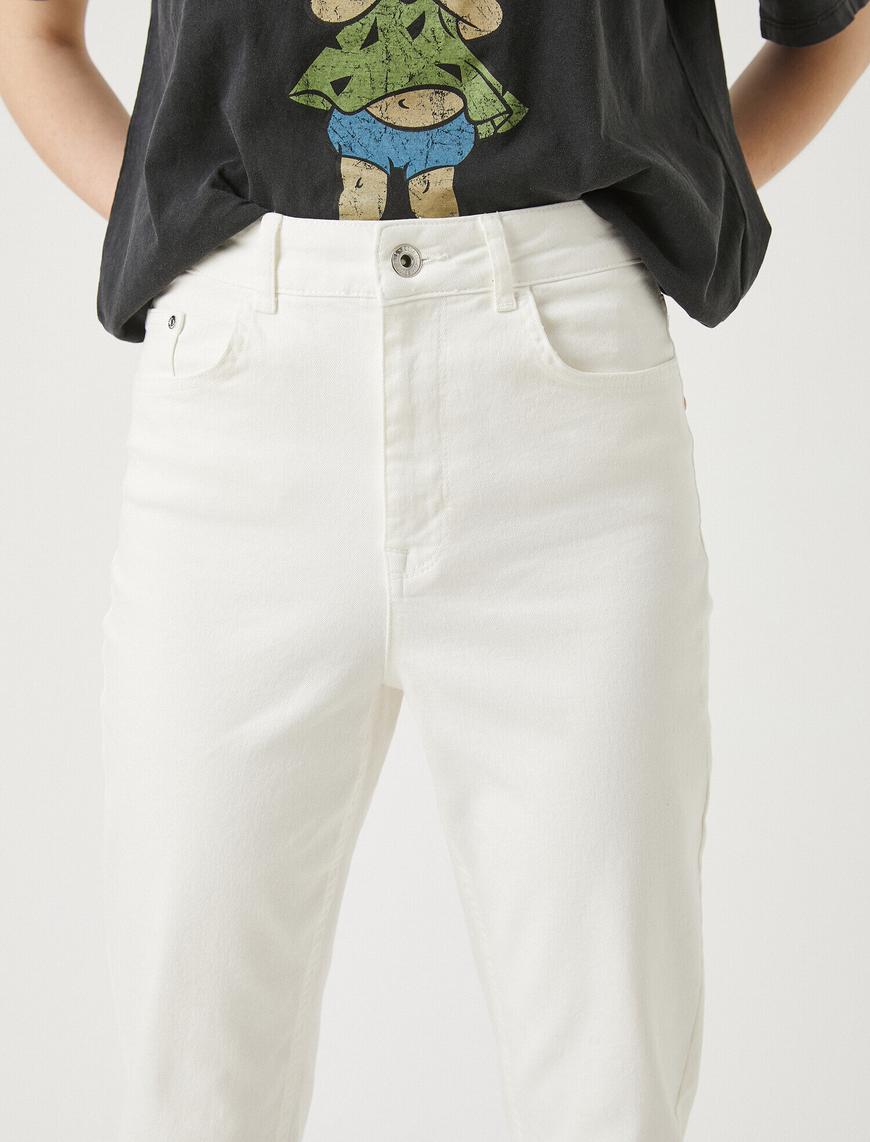   Mom Slim Jean - Yüksek Bel Hafif Dar Kesim Dar Paça Pantolon