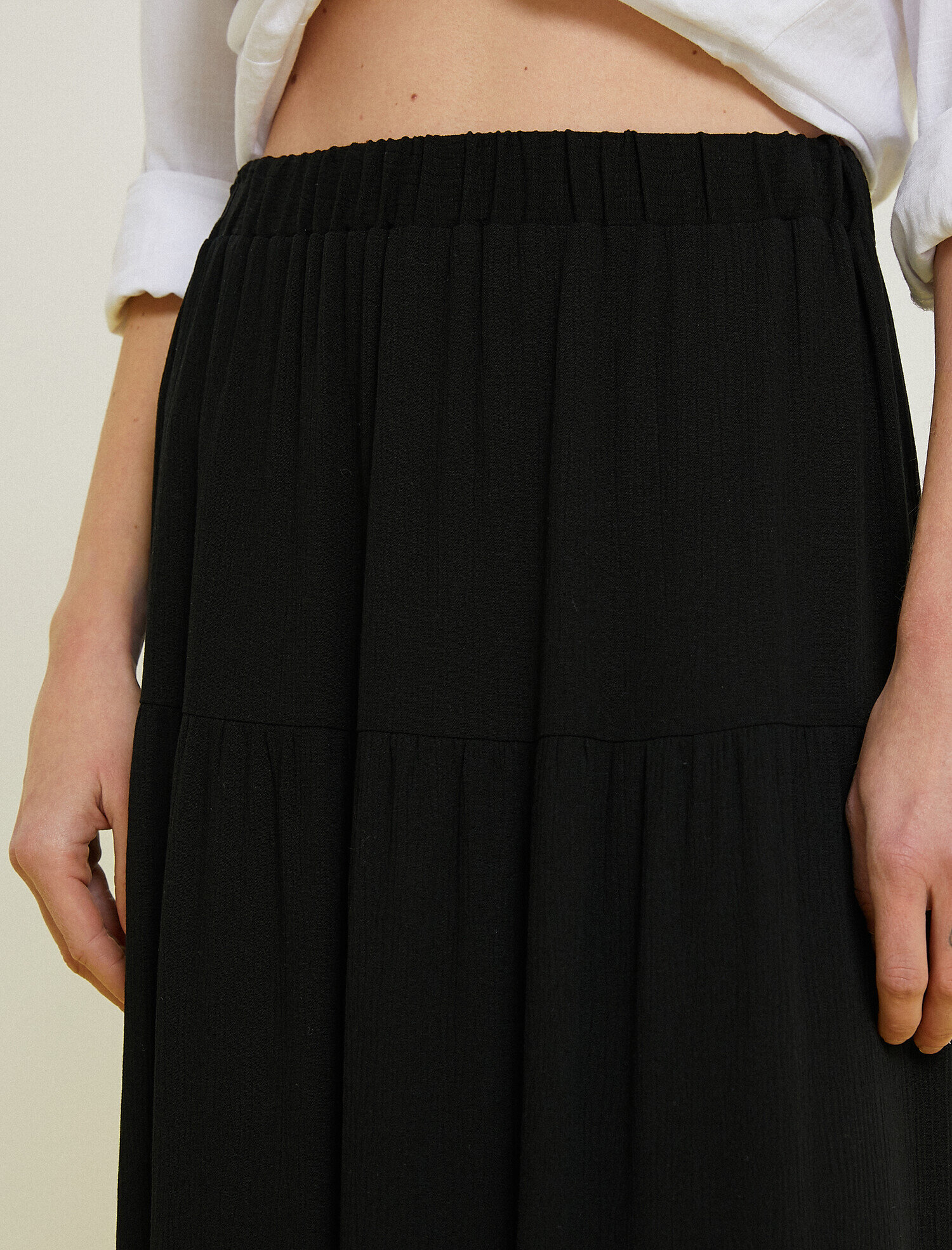   Uzun Etek Beli Lastikli