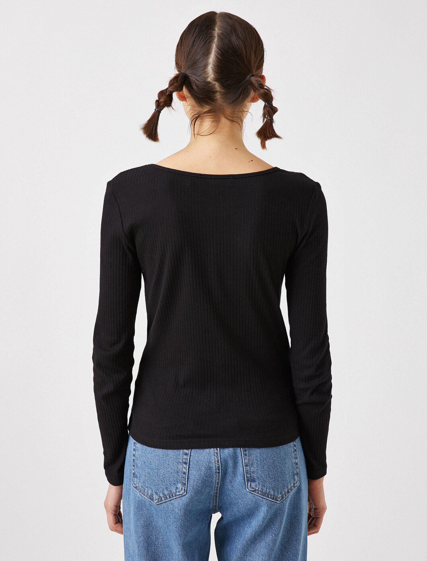   Bisiklet Yaka Uzun Kollu Tişört