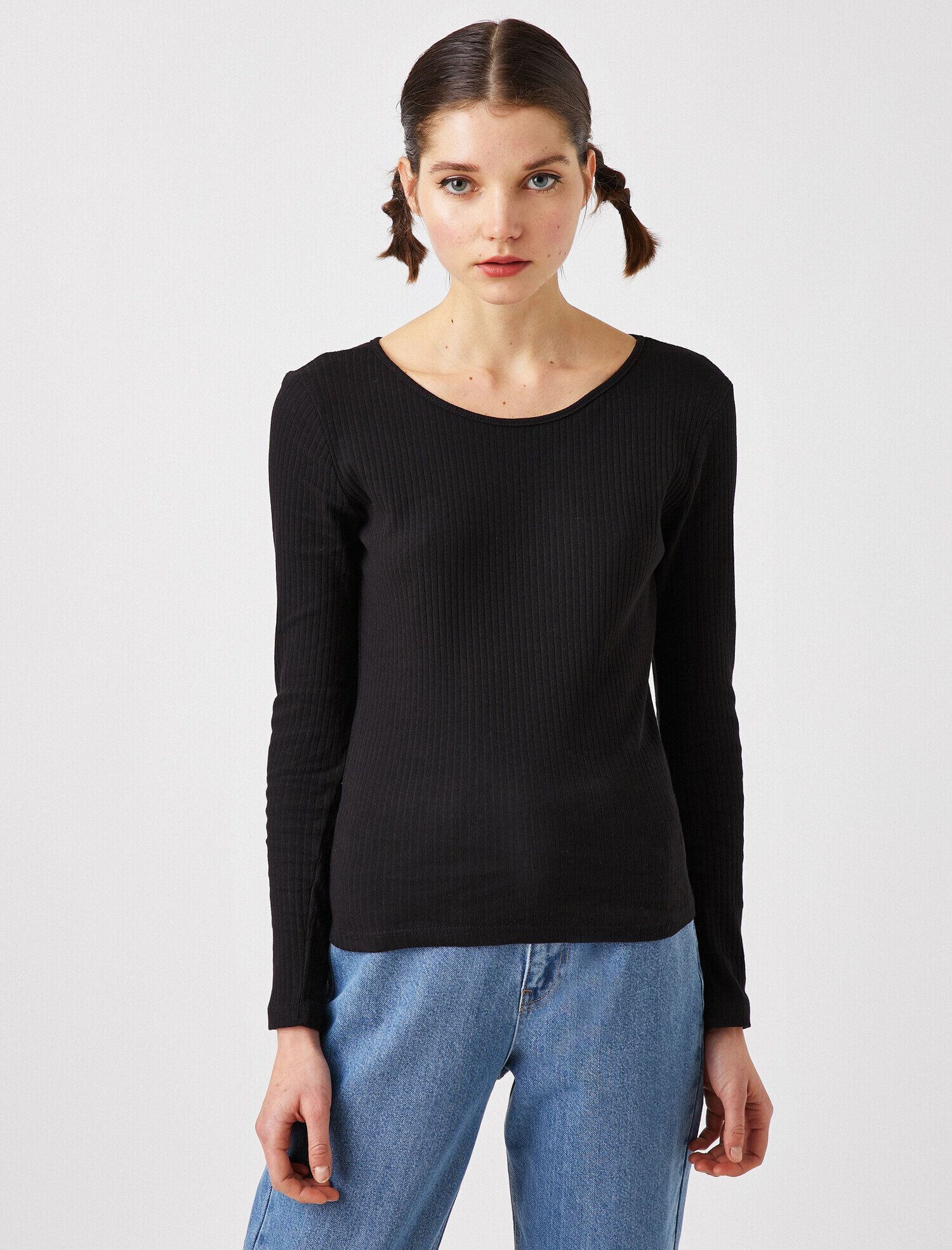   Bisiklet Yaka Uzun Kollu Tişört