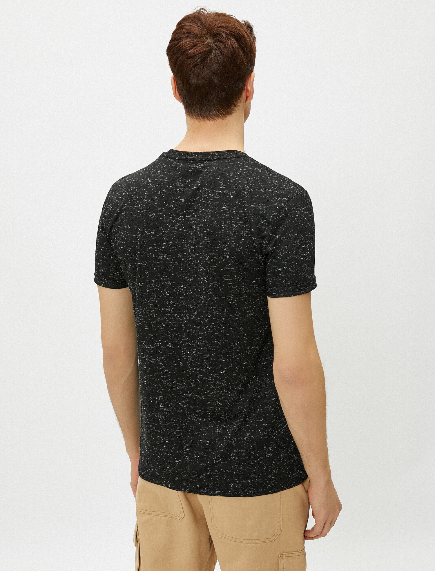   Slim Fit Tişört Basic Kısa Kollu Bisiklet Yaka