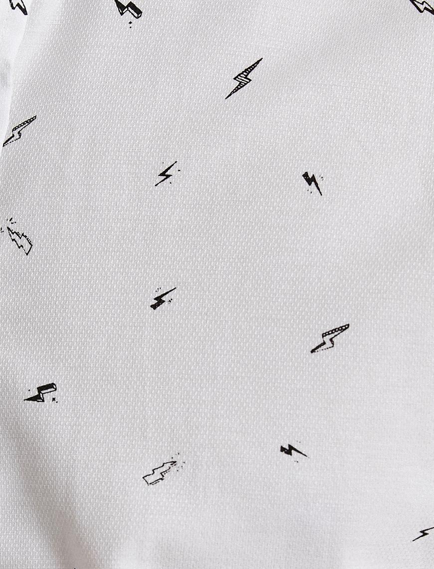   Baskılı Gömlek Slim Fit Pamuklu