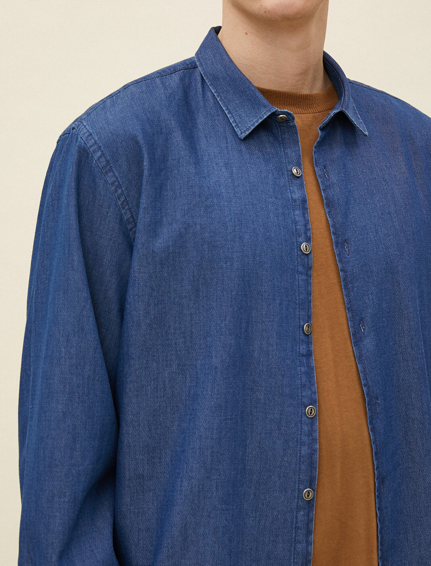   Slim Fit Pamuklu Klasik Yaka Uzun Kollu Gömlek