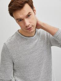 Bisiklet Yaka Uzun Kollu Slim Fit Kazak