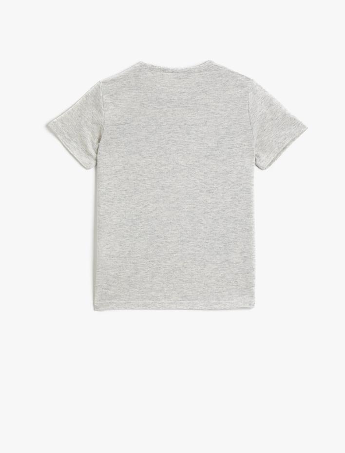 Erkek Çocuk Yazılı Tişört Pamuklu Kısa Kollu Bisiklet Yaka