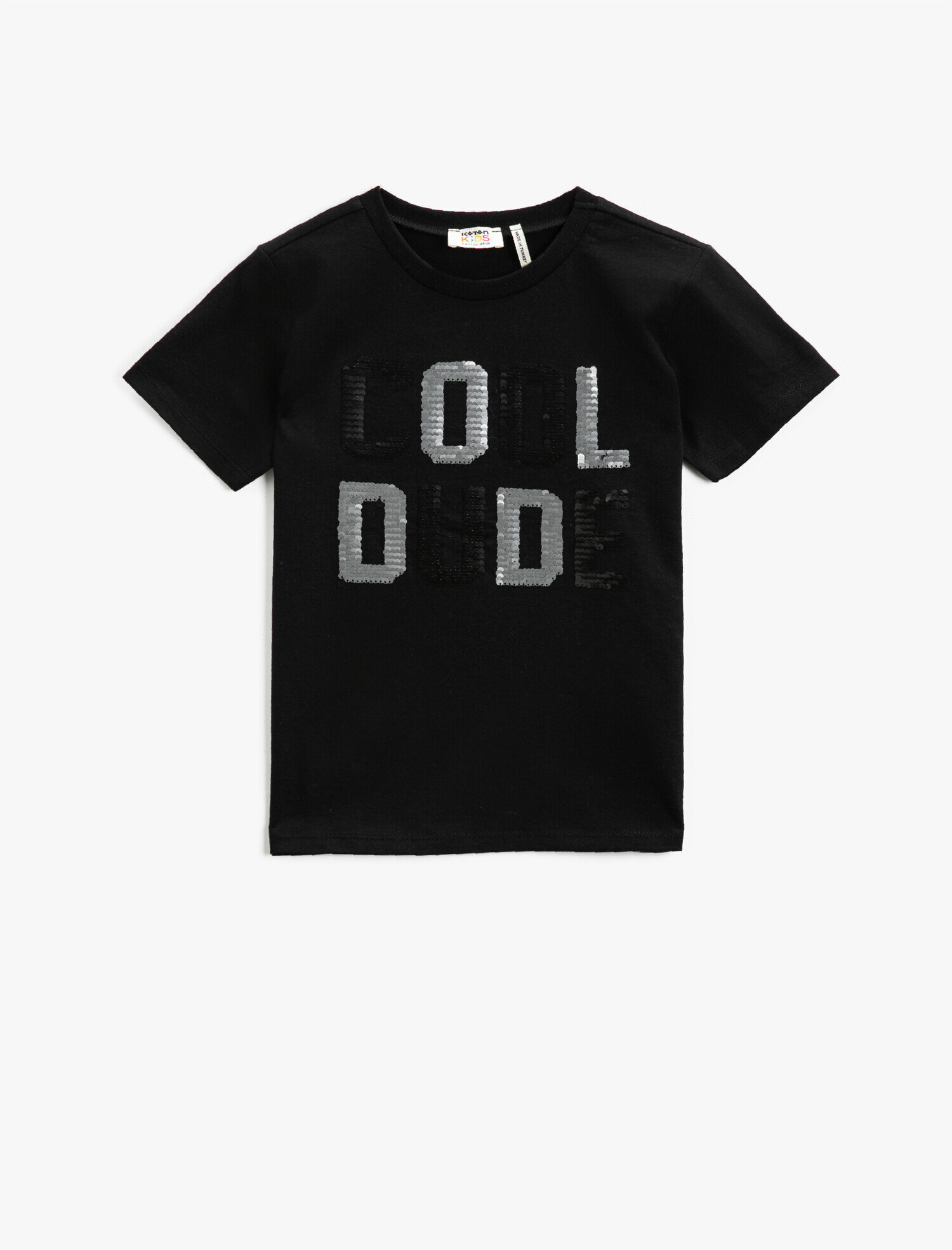  Erkek Çocuk Pullu Tişört Kısa Kollu Bisiklet Yaka Pamuklu