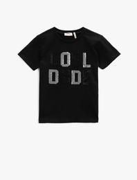 Pullu Tişört Kısa Kollu Bisiklet Yaka Pamuklu