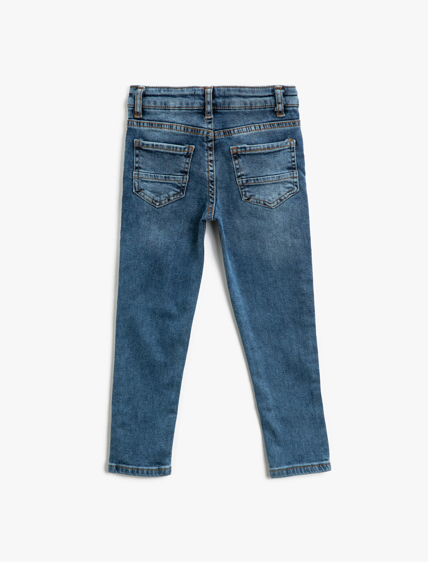  Erkek Çocuk Kot Pantolon Yıpratılmış Detaylı Cepli Pamuklu - Skinny Jean