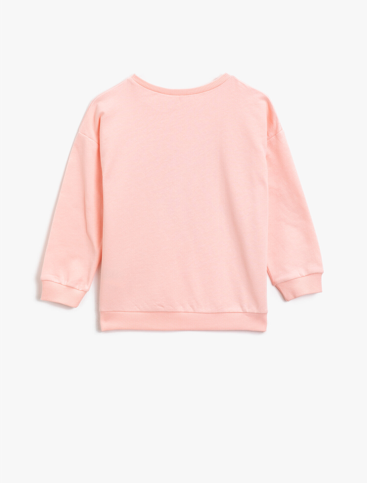  Kız Çocuk Pamuklu Baskılı Bisiklet Yaka Uzun Kollu Sweatshirt