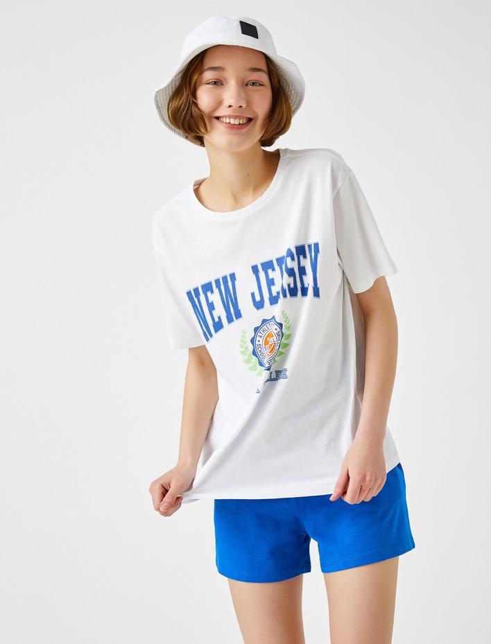  Yazılı Baskılı Tişört Pamuklu