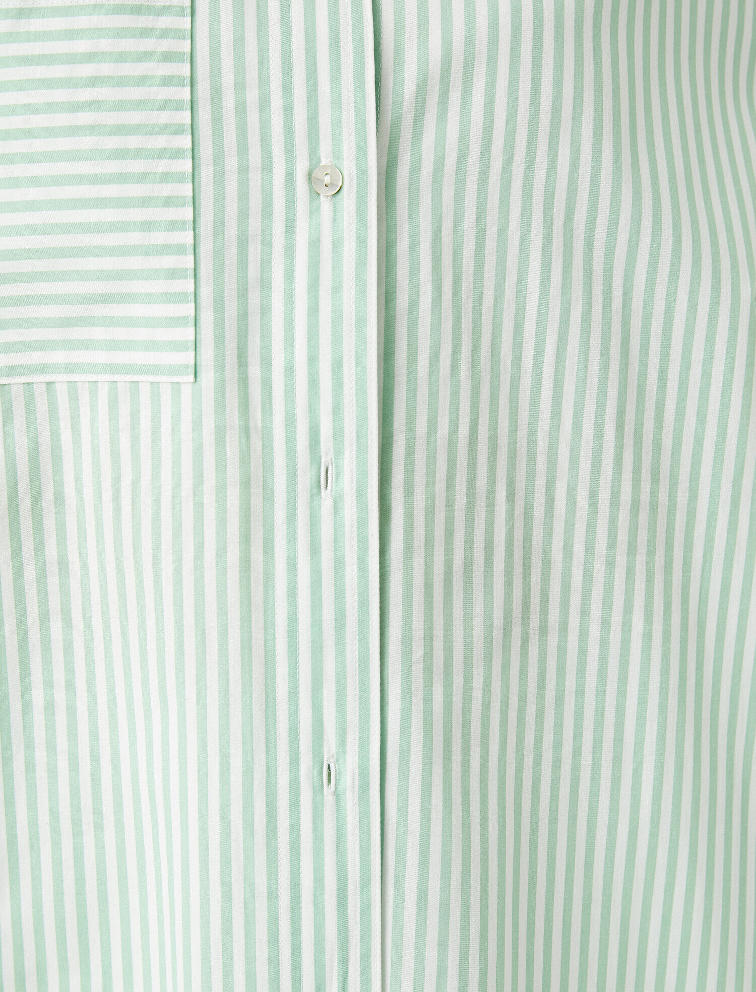   Çizgili Gömlek Cepli Pamuklu Oversize