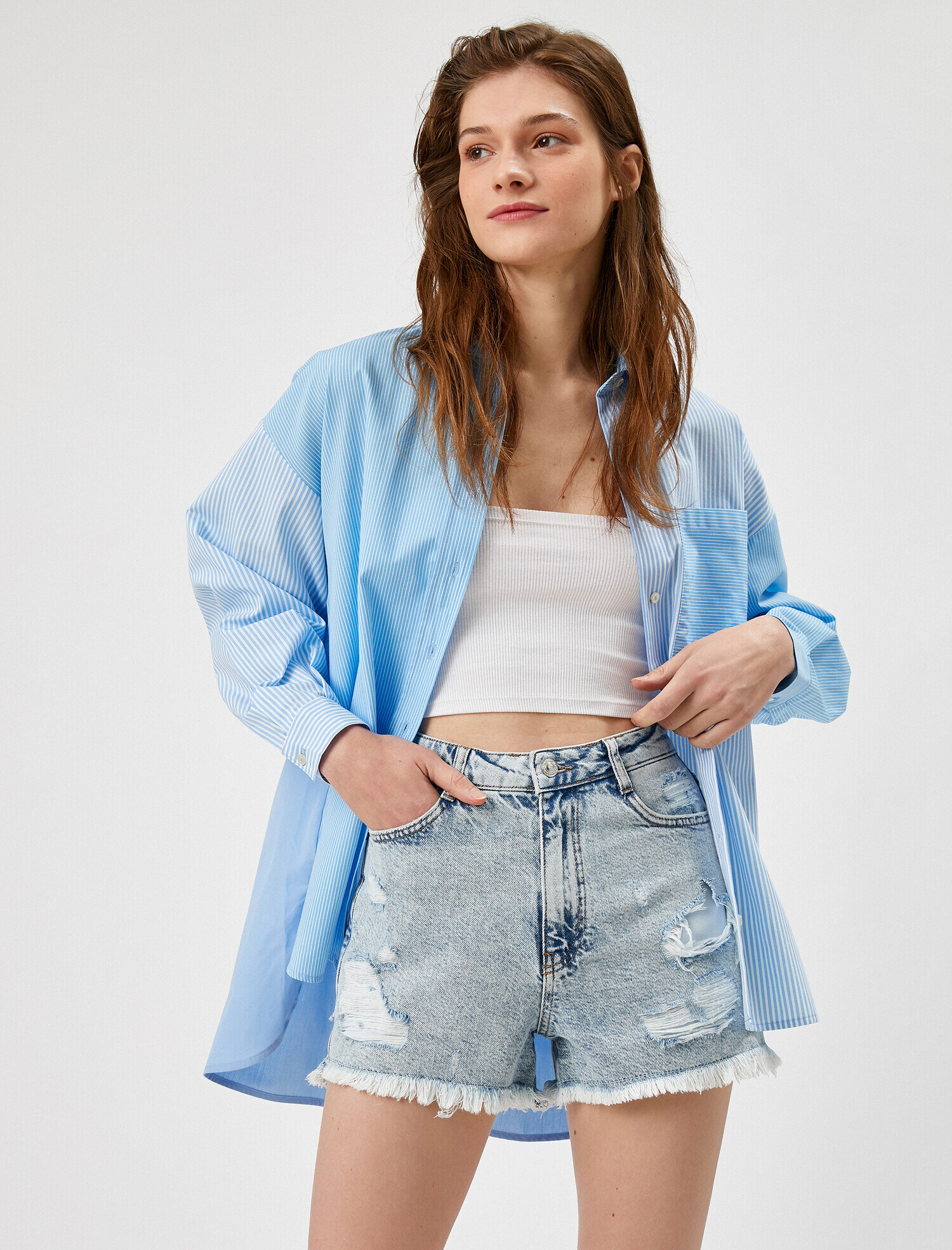   Çizgili Gömlek Pamuklu