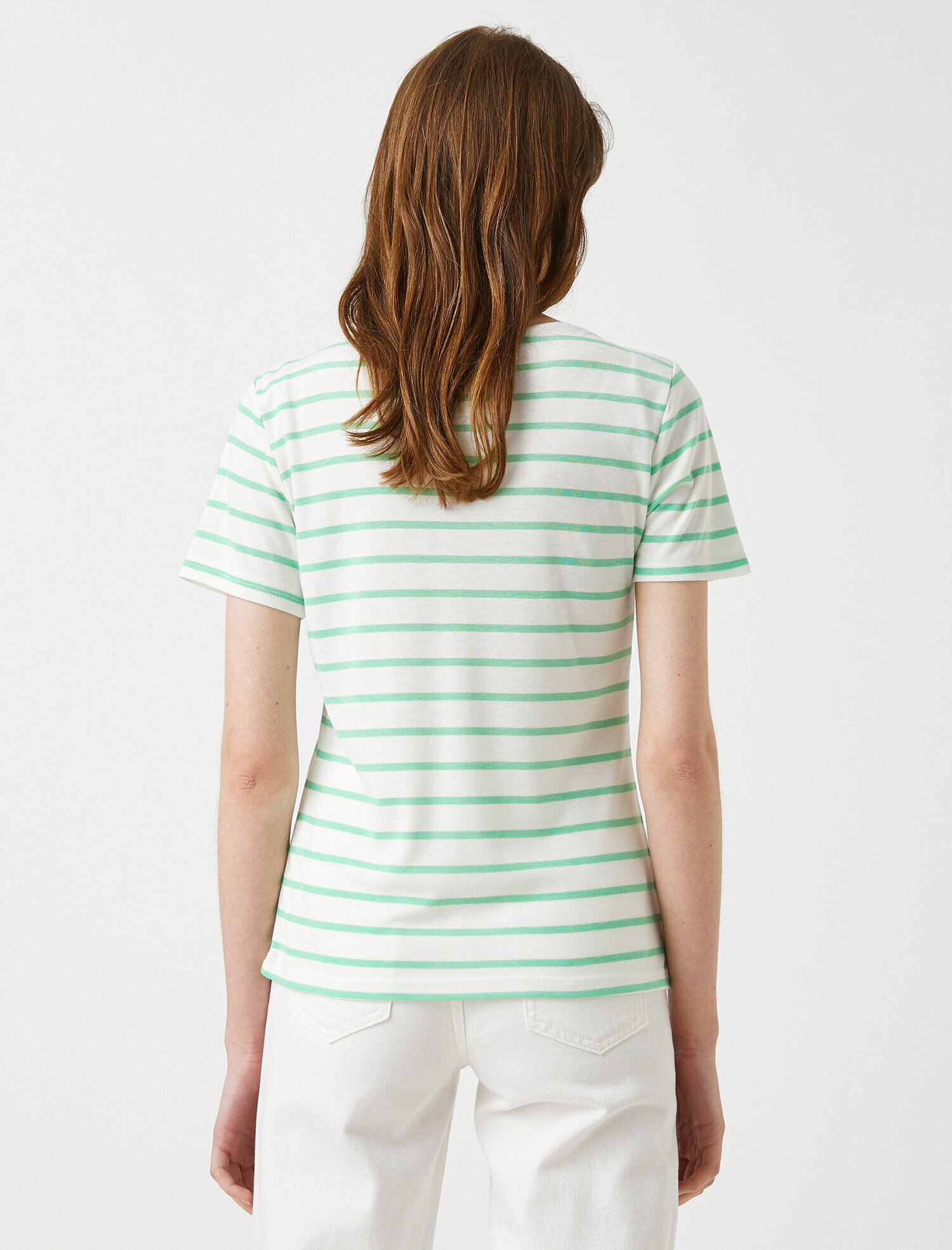   Çizgili Tişört Kısa Kollu