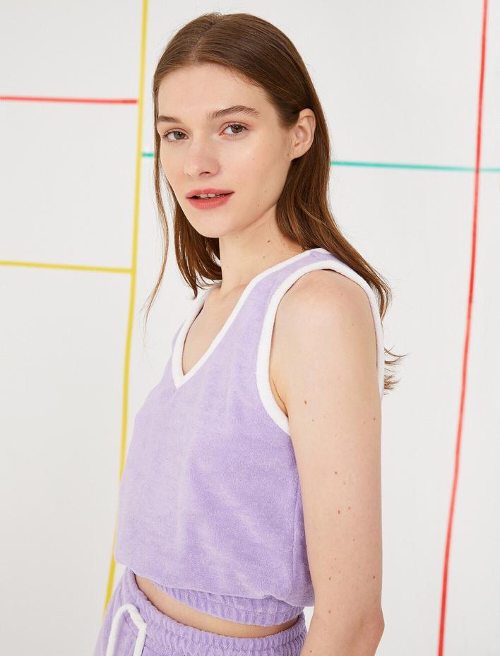  Şerit Detaylı Atlet Pamuklu Havlu