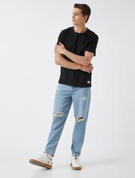 Relax Fit Yırtık Kot Pantolon - Robert Jean