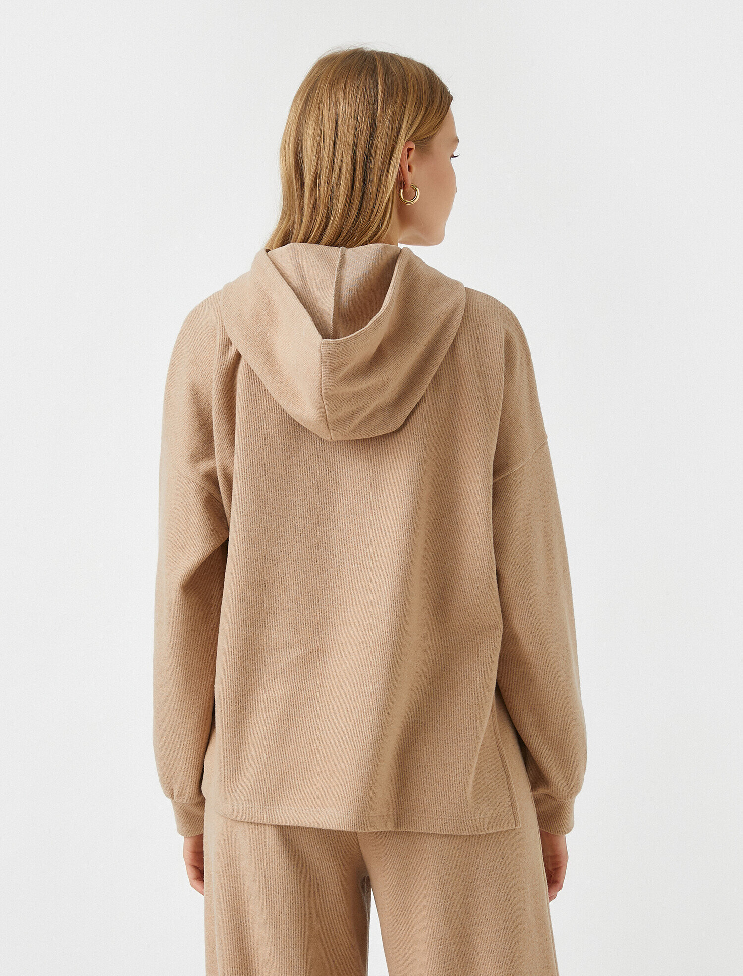   Kapüşonlu Triko Sweatshirt