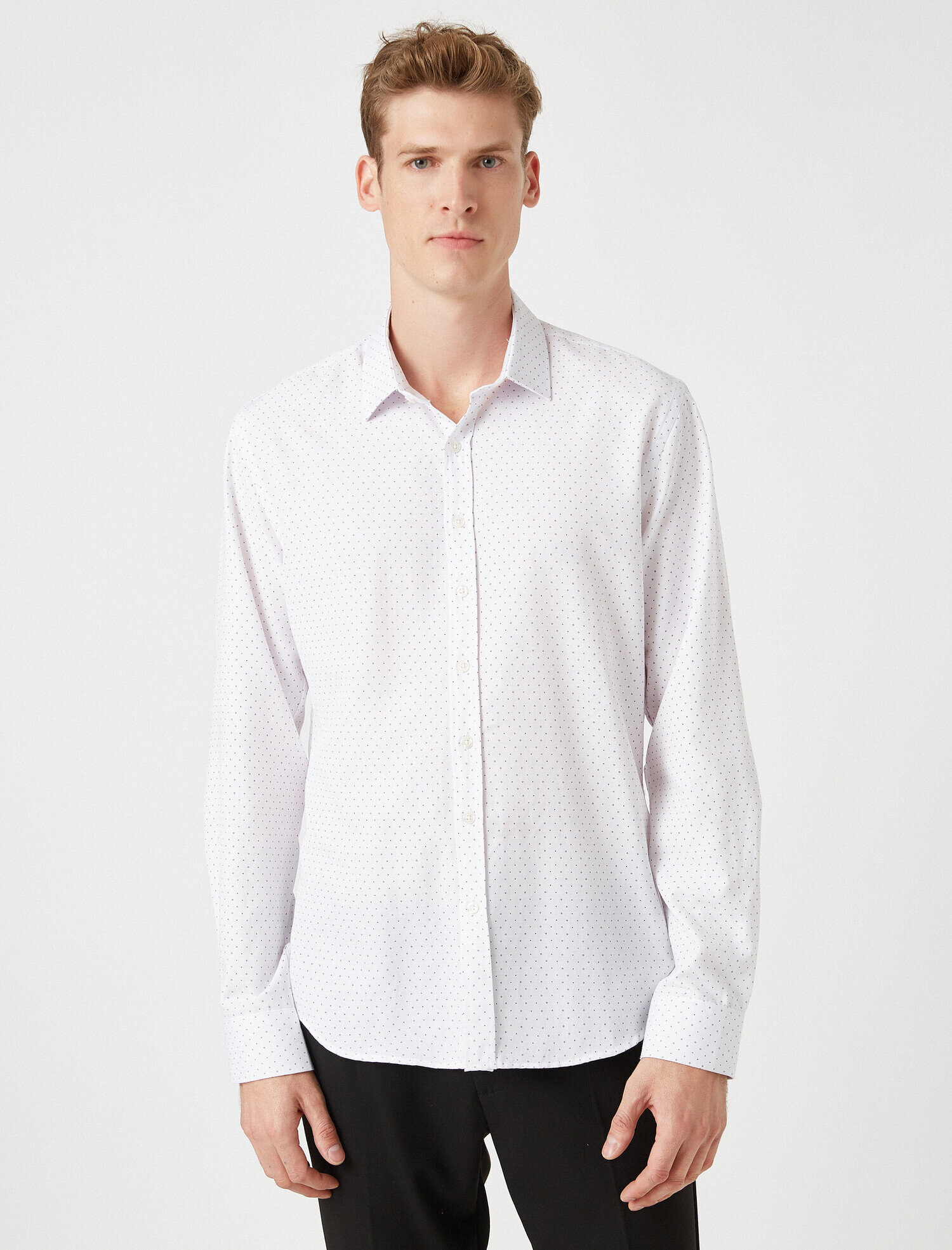   Slim Fit Klasik Yaka Uzun Kollu Gömlek Non Iron