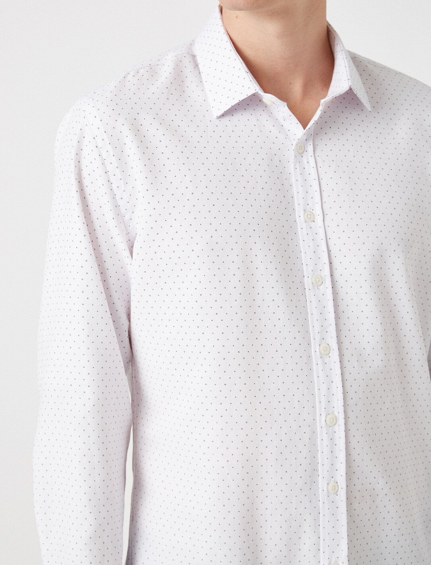   Slim Fit Klasik Yaka Uzun Kollu Gömlek Non Iron