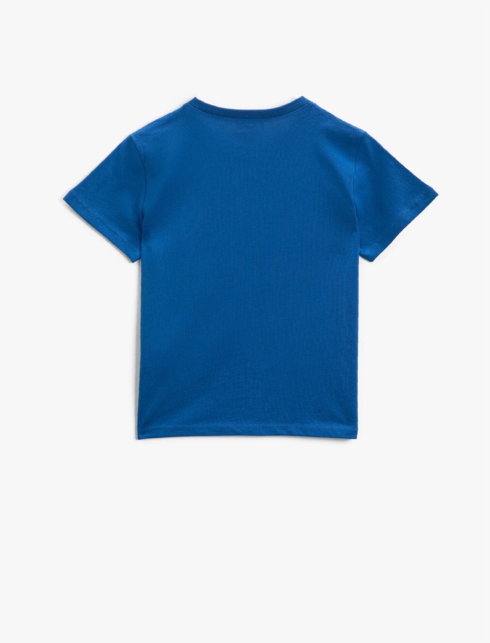 Erkek Çocuk Baskılı Tişört Pamuklu Bisiklet Yaka Kısa Kollu