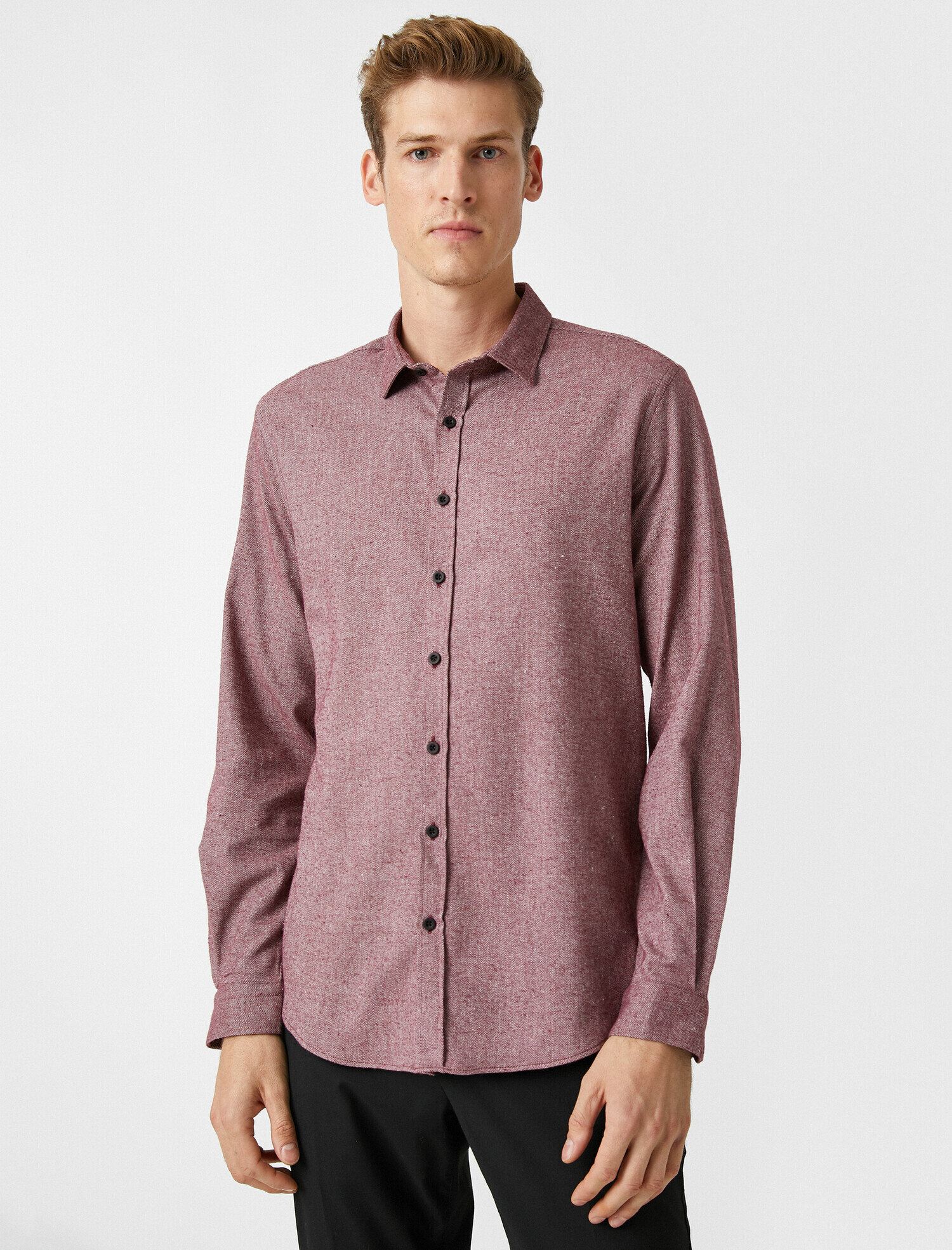   Slim Fit Klasik Yaka Uzun Kollu Gömlek