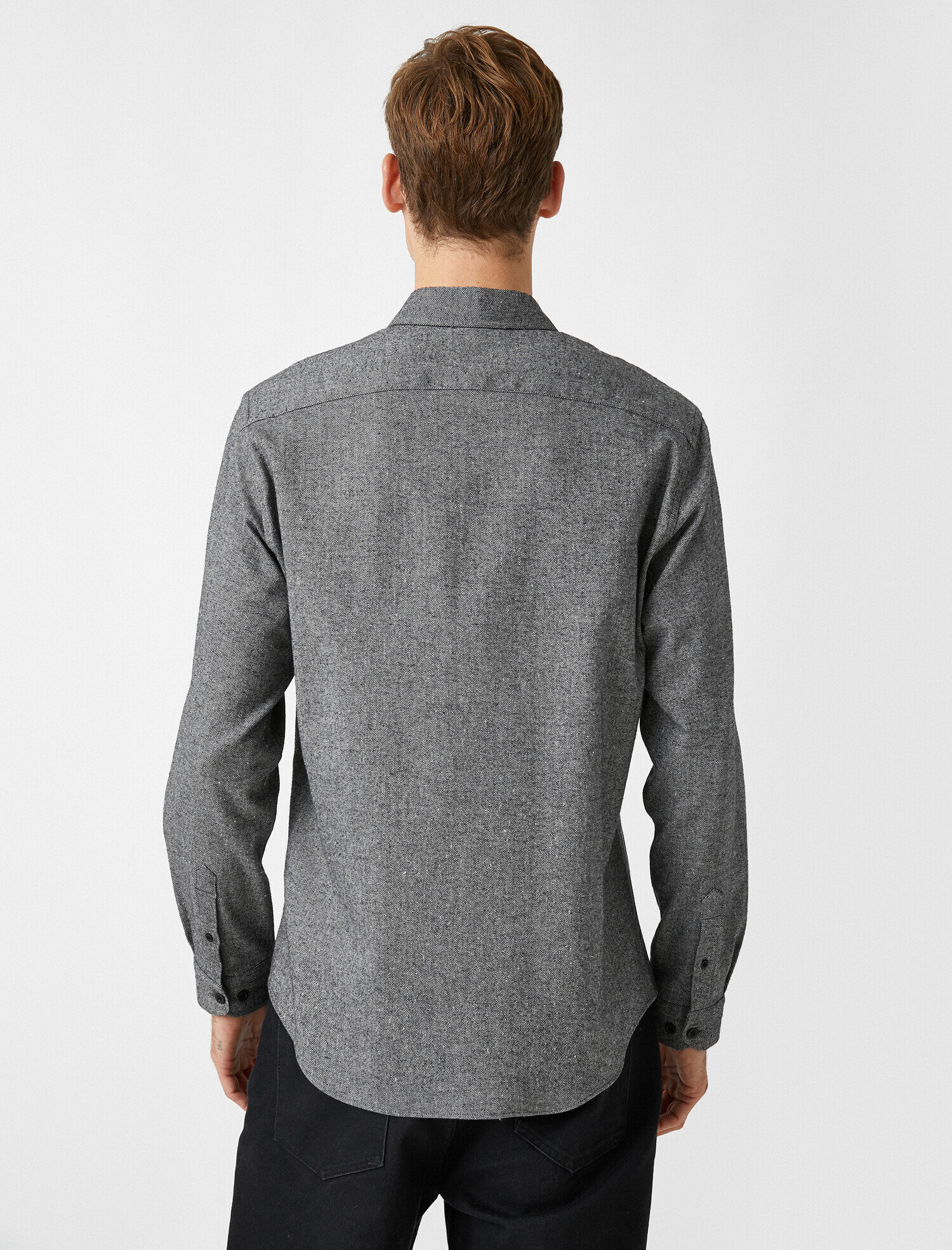   Slim Fit Klasik Yaka Uzun Kollu Gömlek