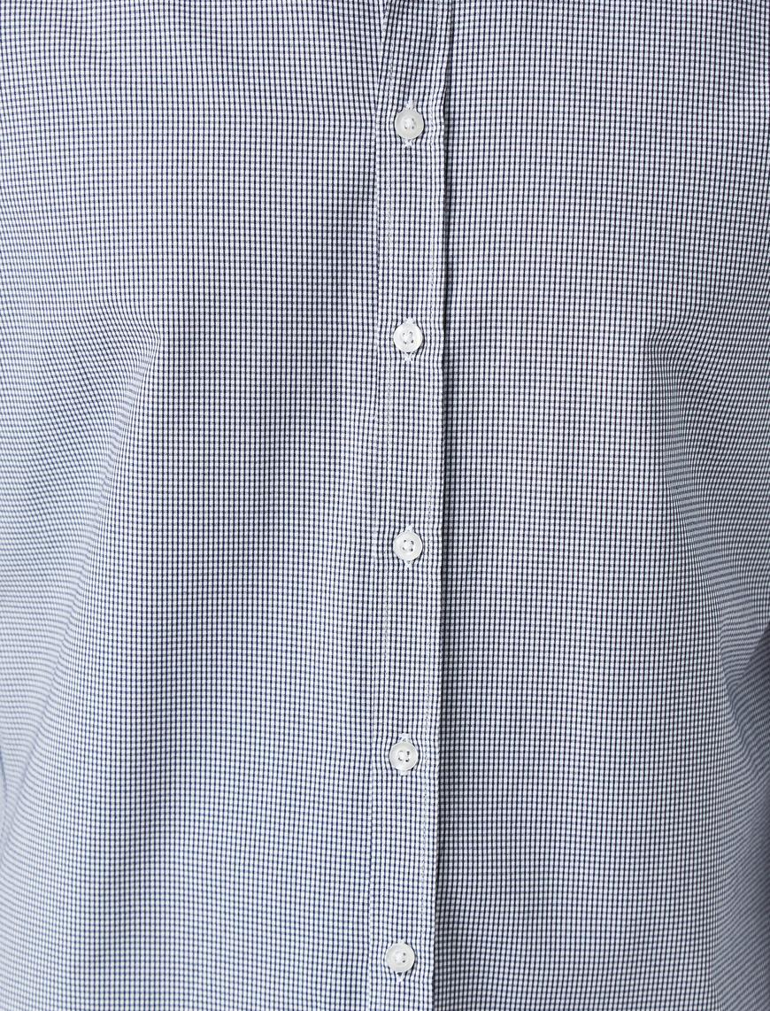   Kareli Klasik Yaka Uzun Kollu Pamuklu Gömlek Non Iron