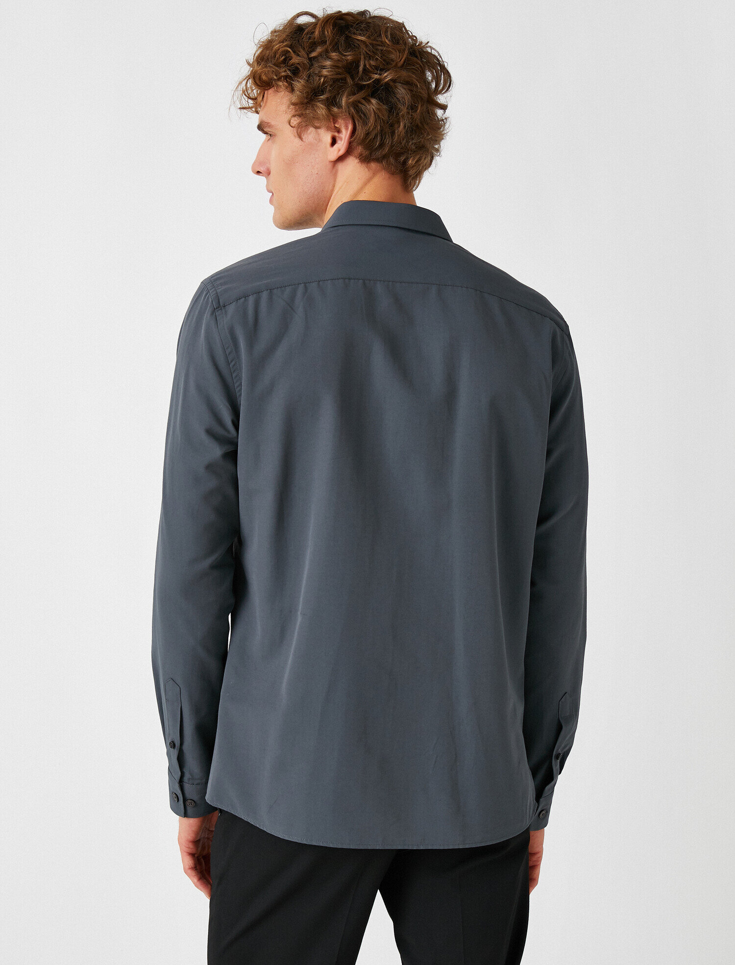   Klasik Yaka Uzun Kollu Basic Poplin Kumaştan Gömlek Non Iron