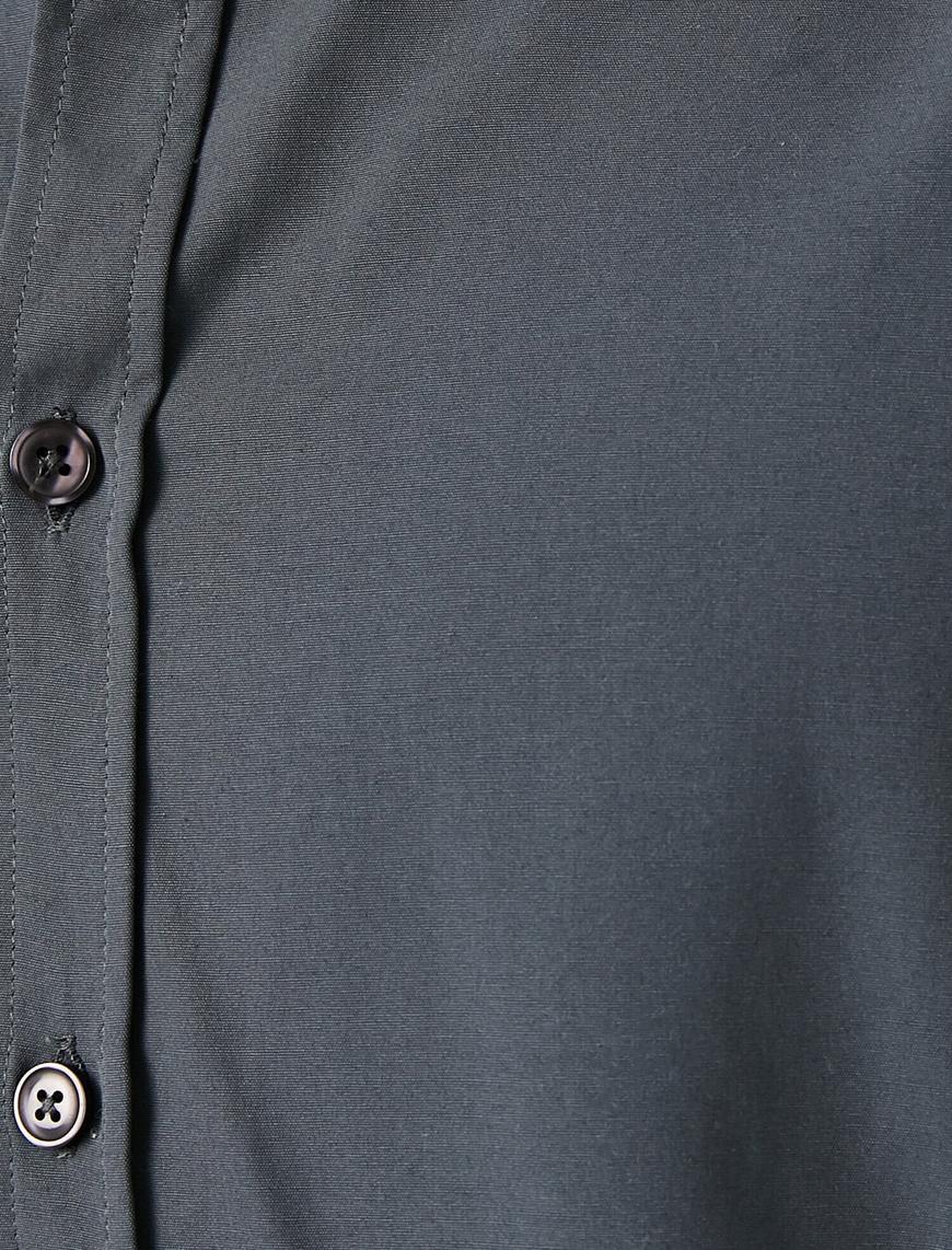   Klasik Yaka Uzun Kollu Basic Poplin Kumaştan Gömlek Non Iron