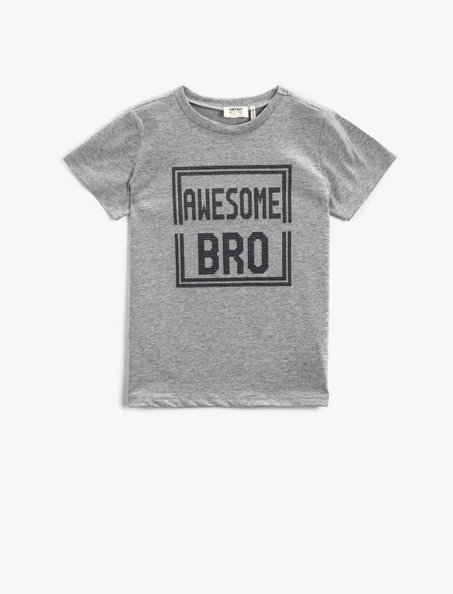  Erkek Çocuk Kısa Kollu Tişört Yazılı Baskılı Bisiklet Yaka Pamuklu