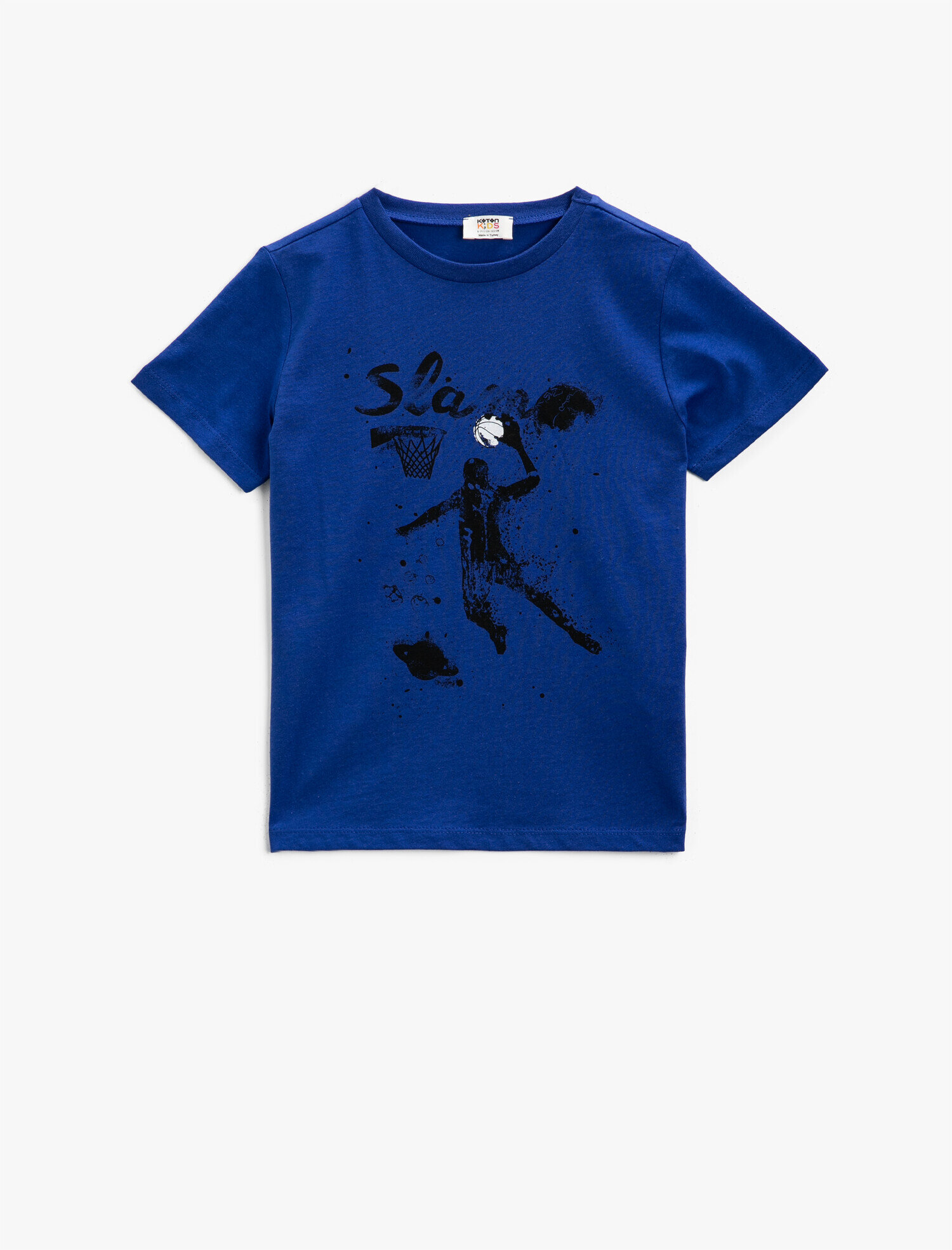  Erkek Çocuk Baskılı Tişört Kısa Kollu Bisiklet Yaka Pamuklu