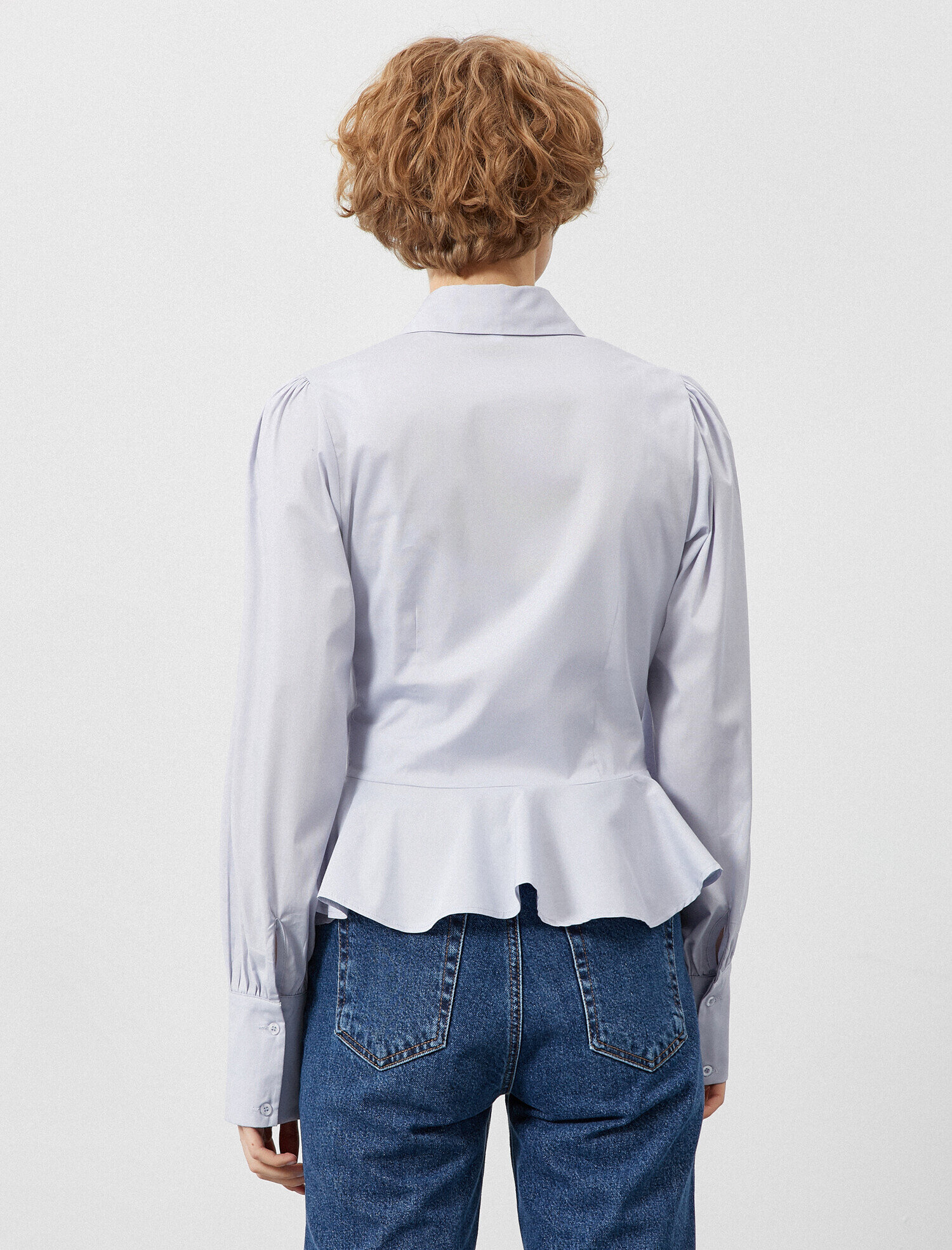   Balon Kol Gömlek Pamuklu Fırfır Detaylı