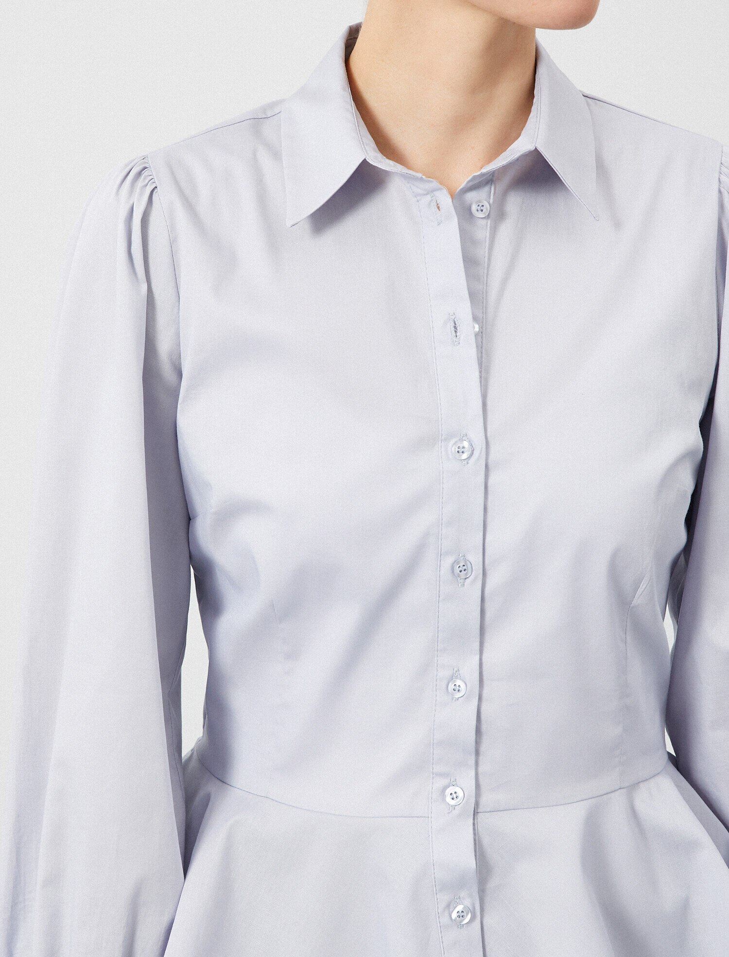   Balon Kol Gömlek Pamuklu Fırfır Detaylı