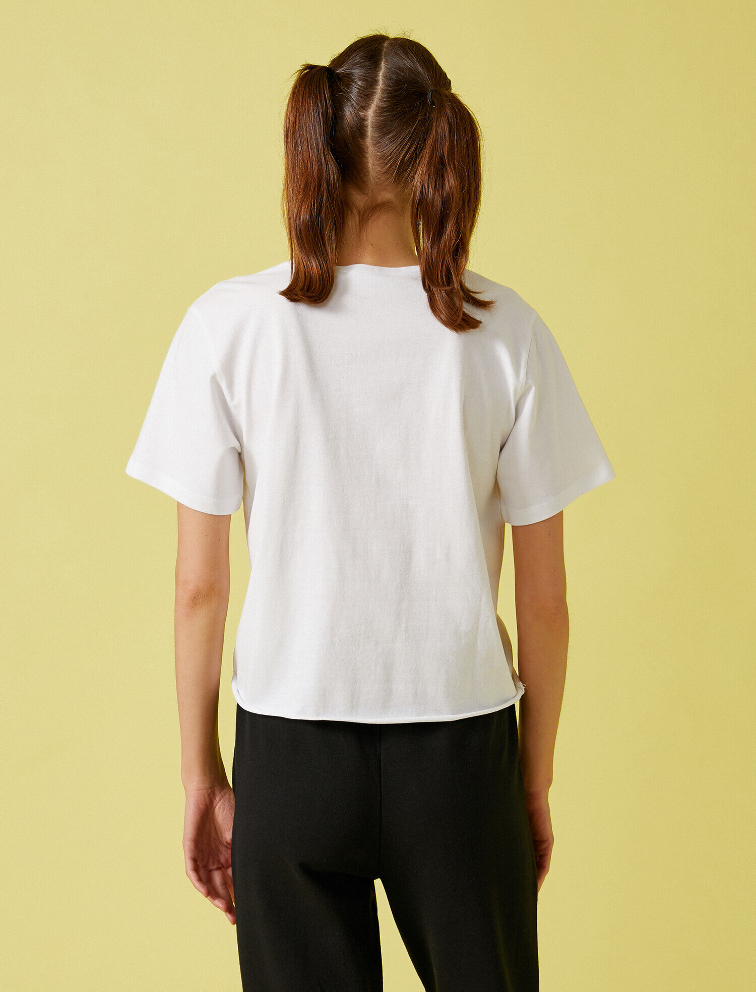   Yazılı Baskılı Tişört Belden Bağlamalı Pamuklu