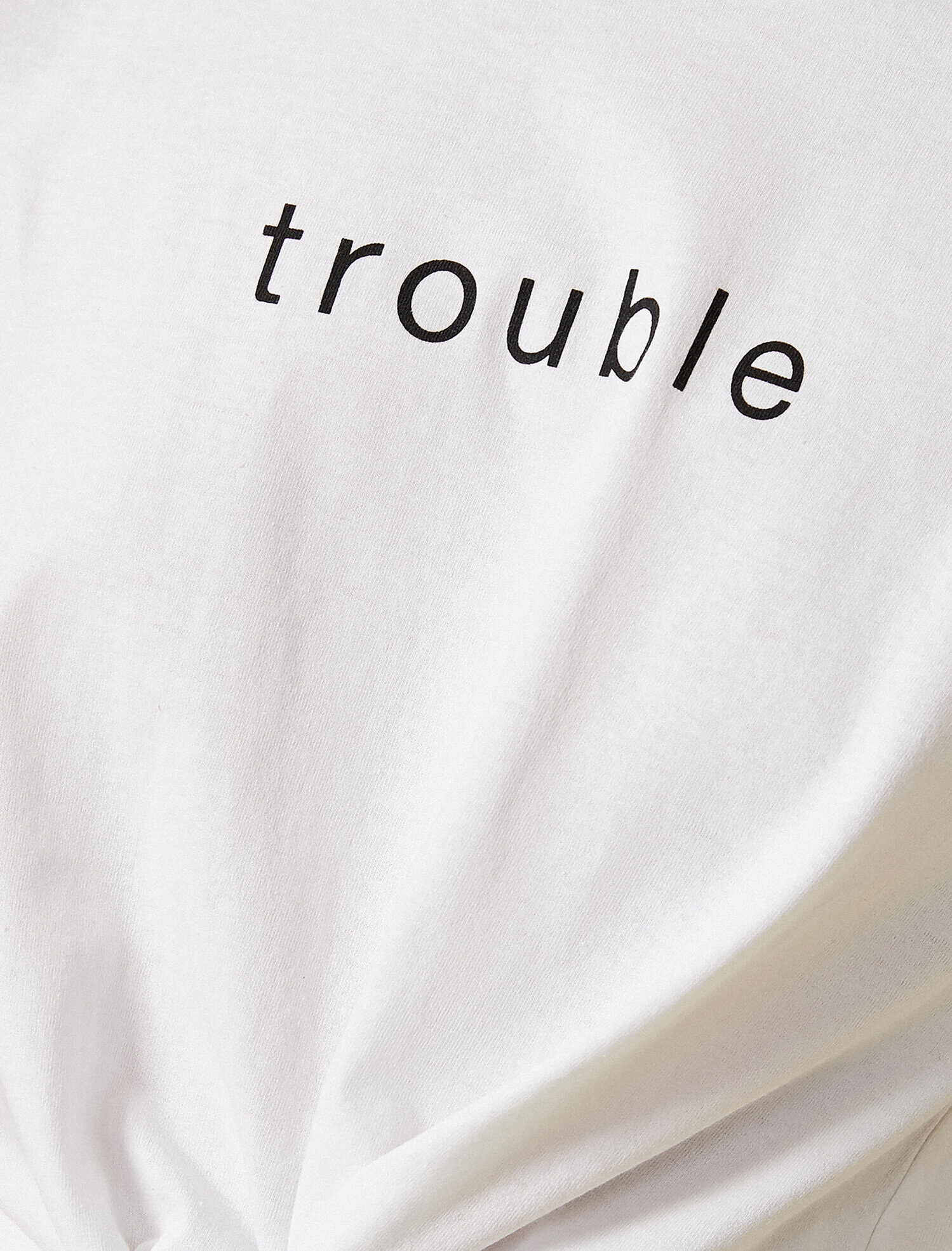   Yazılı Baskılı Tişört Belden Bağlamalı Pamuklu