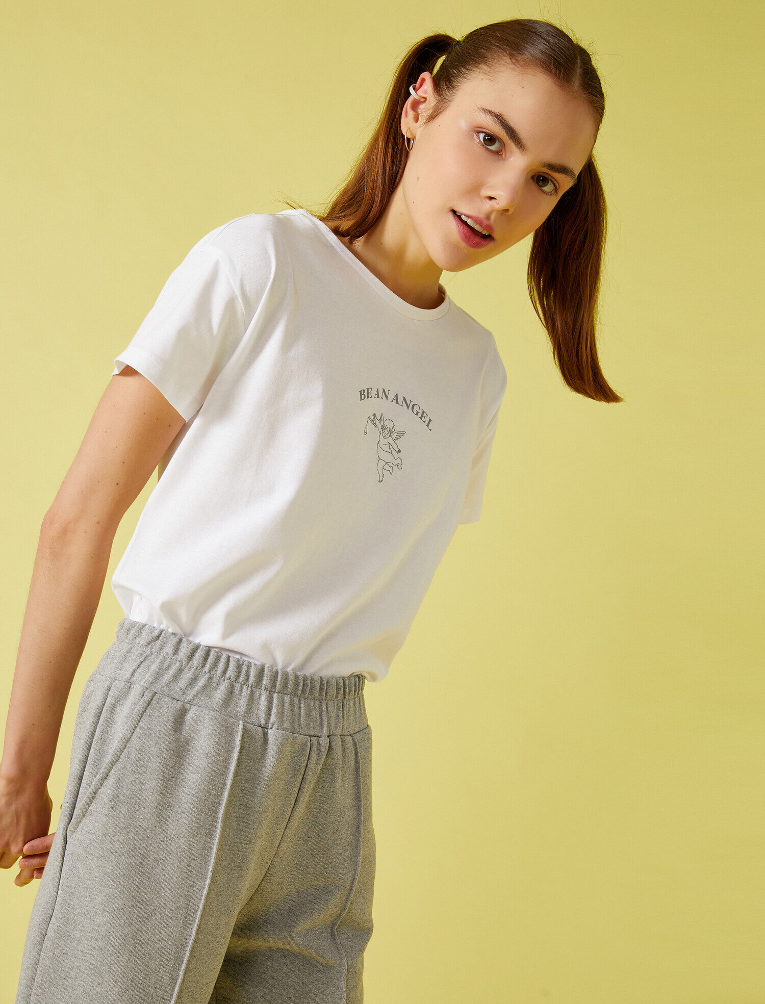   Yazılı Baskılı Tişört Bisiklet Yaka Pamuklu