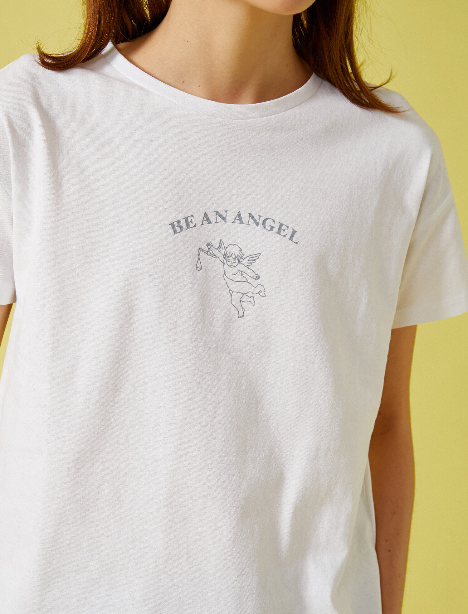   Yazılı Baskılı Tişört Bisiklet Yaka Pamuklu