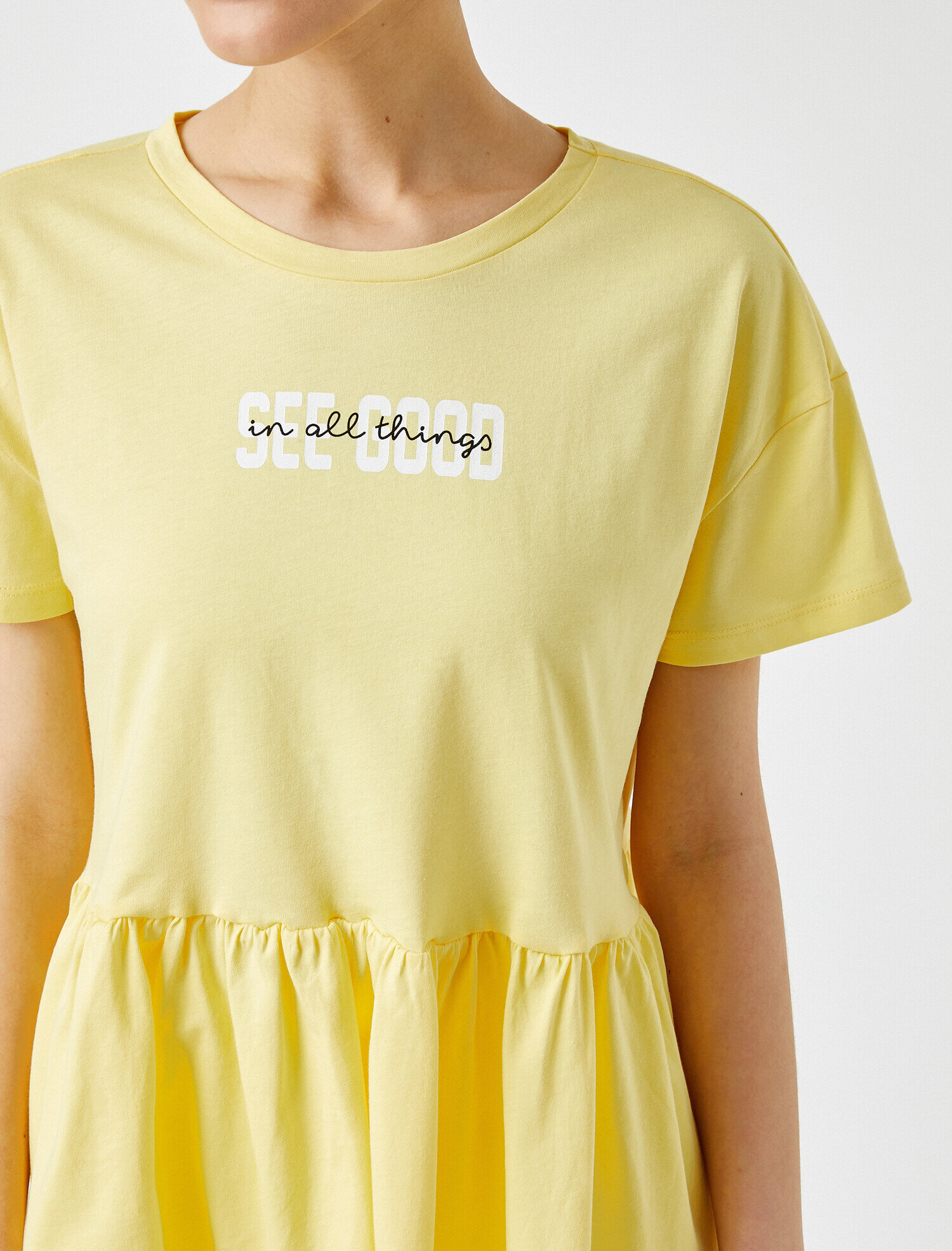   Baskılı Tişört Bisiklet Yaka Pamuklu