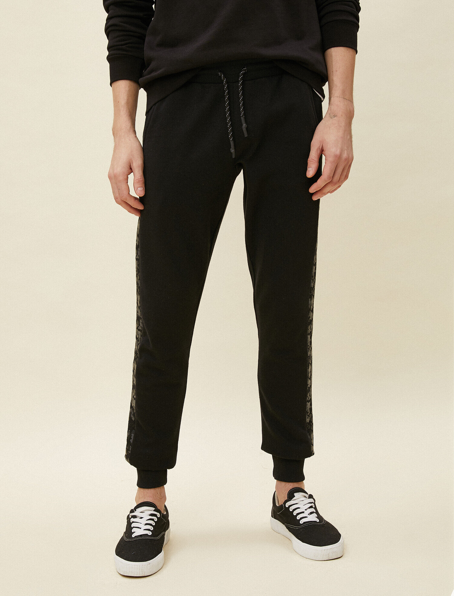   Kamuflaj Desenli Şeritli Jogger Eşofman Altı