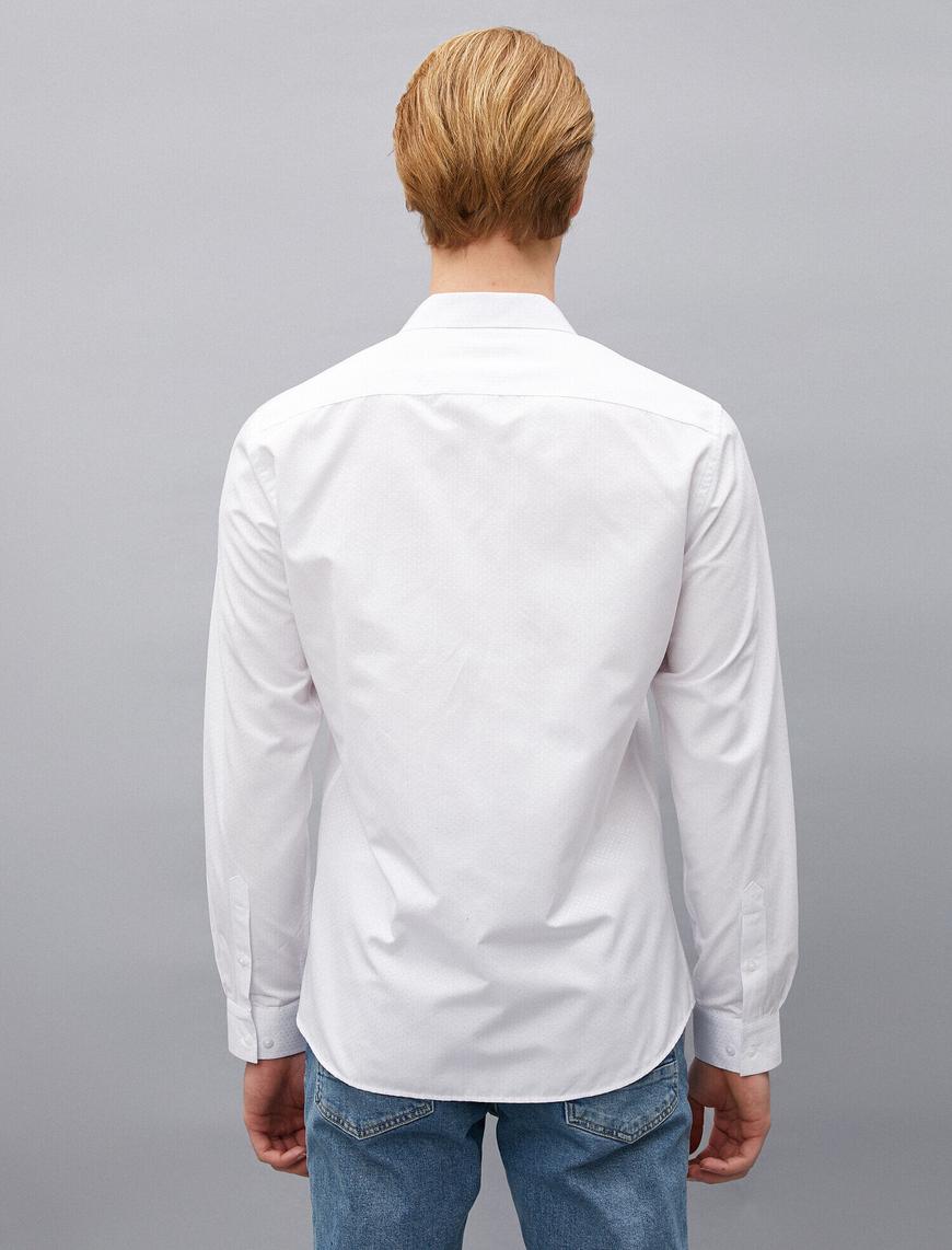   Slim Fit Gömlek Uzun Kollu Pamuklu Non Iron