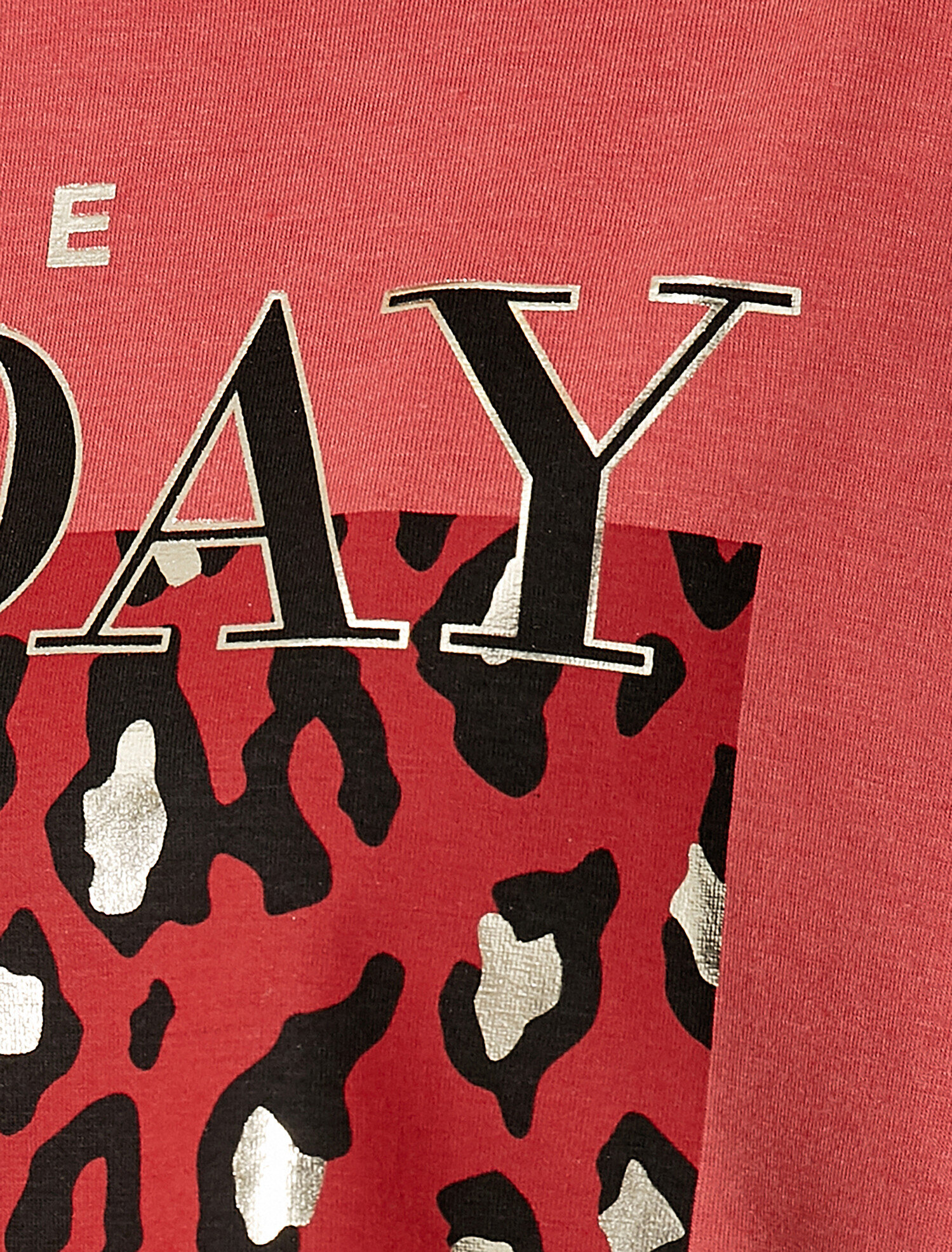   Yırtmaçlı Tişört Baskılı Bisiklet Yaka