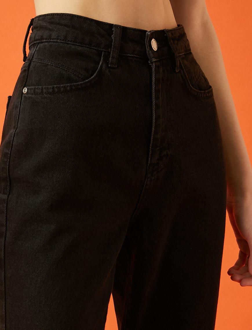   Mom Jean - Normal Bel Dar Kesim Dar Paça Pantolon