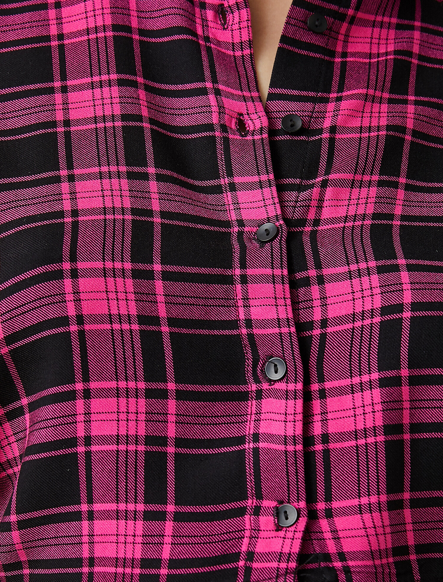   Ekoseli Büzgülü Crop Gömlek