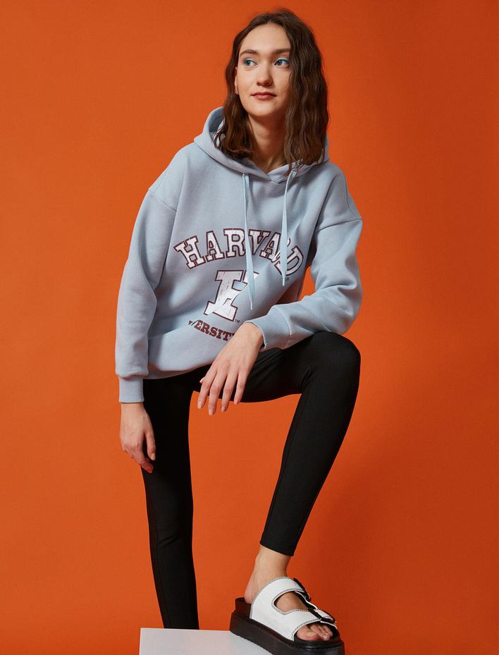  Harvard Sweatshirt Baskılı Pamuklu Lisanslı